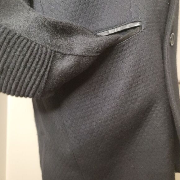 Wool Leather Bomber Blazer Moto Jacket - Picture 4 of 15